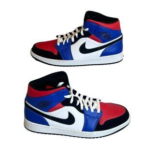 Nike  Air Jordan 1 Mid Men's 11.5 Shoes Game Royal Black White Red 554724-124